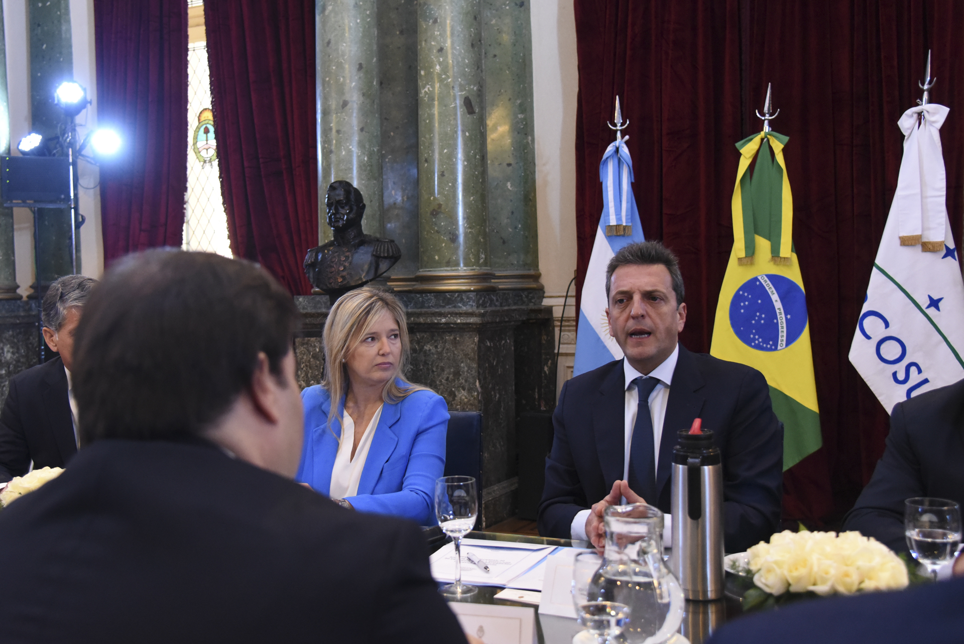 Massa recibió al Presidente de la Cámara de Diputados del Brasil junto a los jefes de bloques